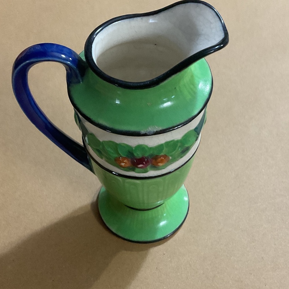 Green and Blue Ceramic Pitcher